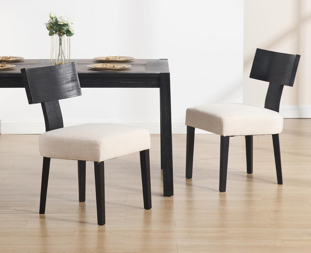 chairus Farmhouse Dining Chairs Set of 6, Upholstered Accent Chairs with Blac...