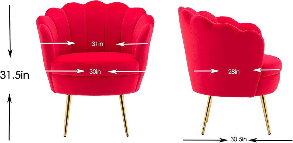 Modern Accent Velvet Chairs Comfy Upholstered Vanity Chairs for Bedroom Armch...
