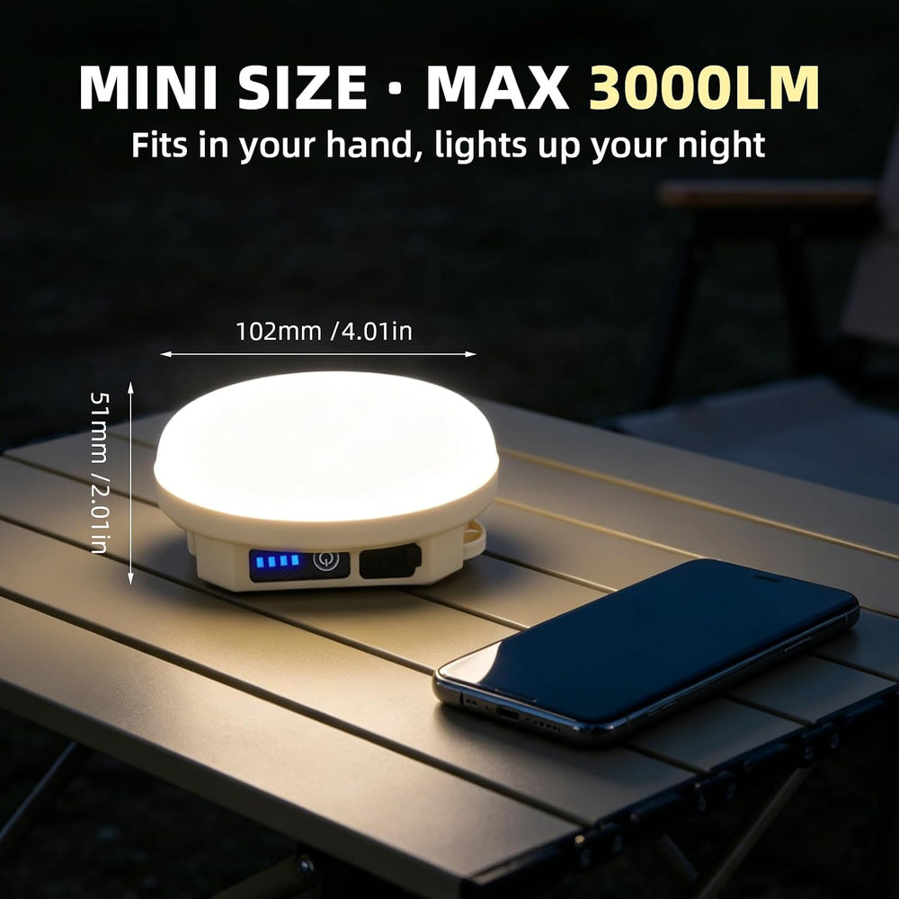 2 Pack Rechargeable Camping Lantern, 3000LM Magnetic, Warm White