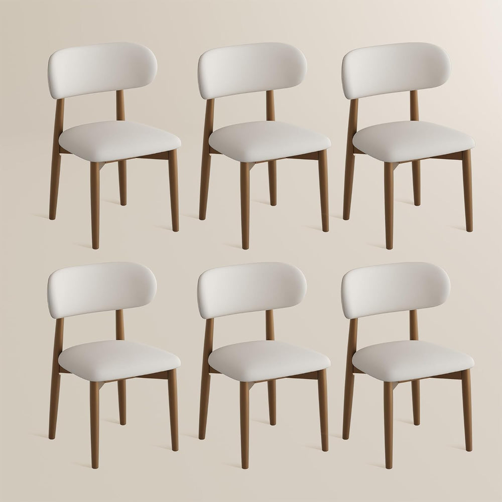 POVISON Modern Dining Chairs Set of 6, Armless PU Leather Dining Chair with P...