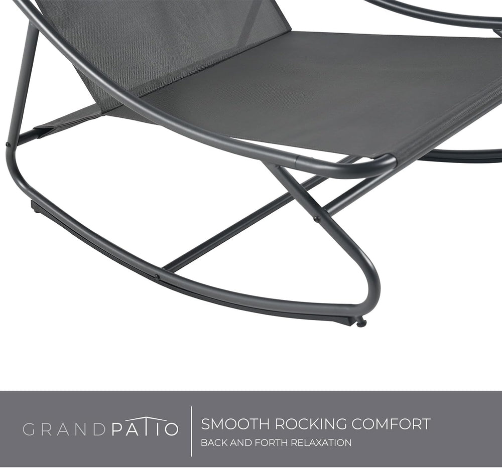 Grand patio Rocking Chair Indoor and Outdoor, Metal Patio Lounge Rocking Chai...