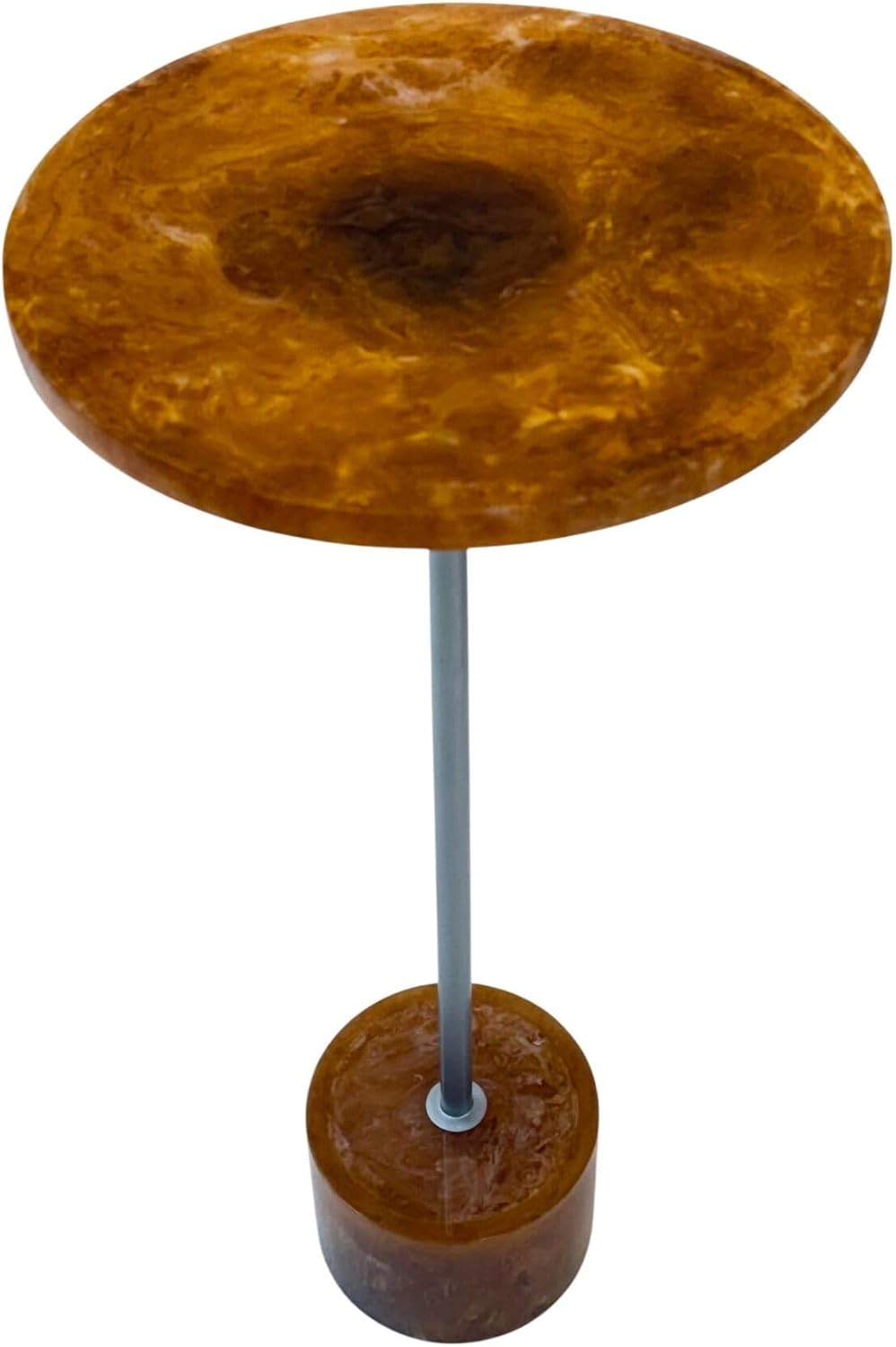 Carolina Chair & Table Amber Glow Pedestal Accent 25 Inch Round Resin Sid...