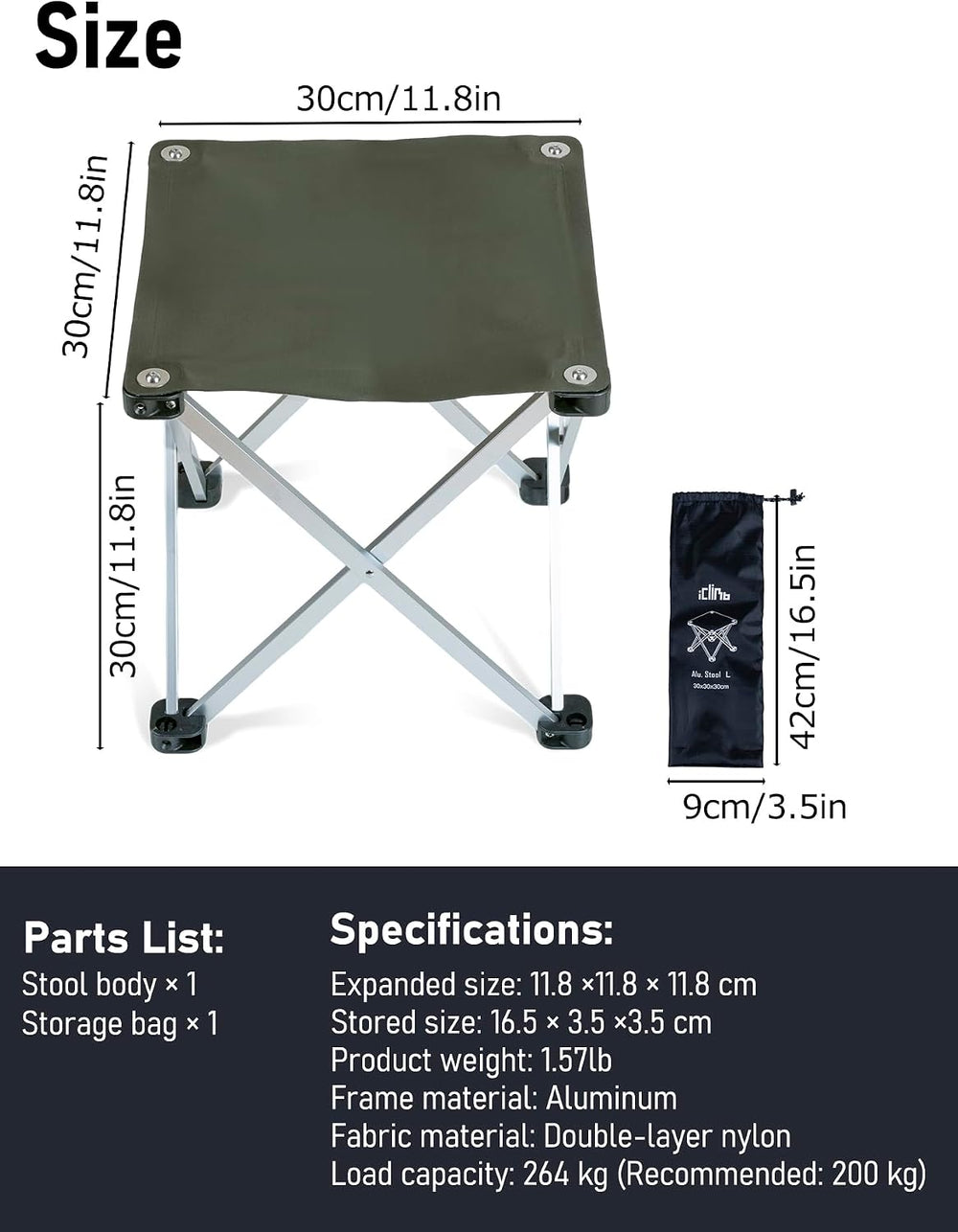 WildCall Compact Camping Folding Stool Aluminum Alloy Portable Stool