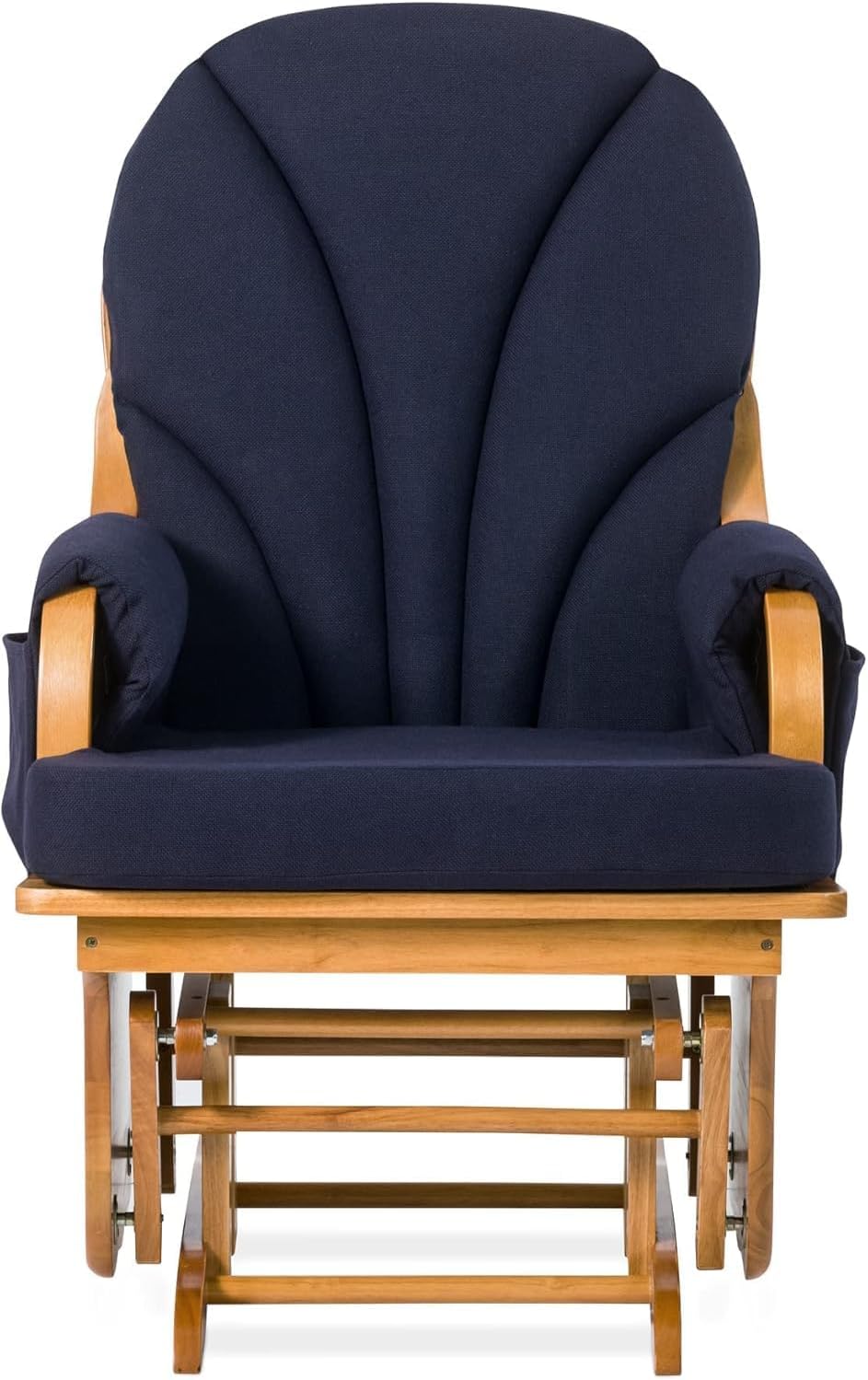 Foundations Lullaby Wood Base Glider Rocker Chair, Navy Polyester