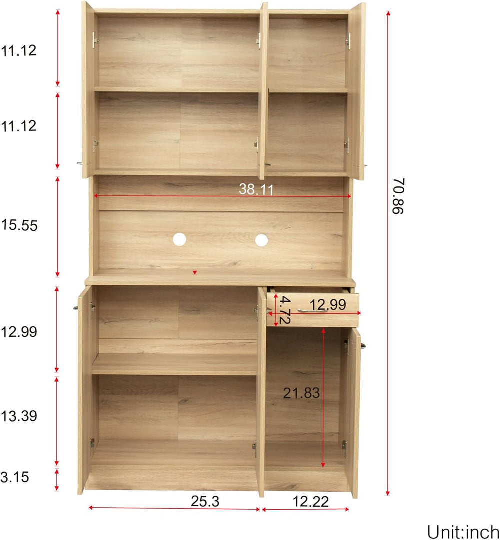 39.37" W Kitchen Pantry Cabinet, Freestanding Farmhouse Storage Cabinet ...