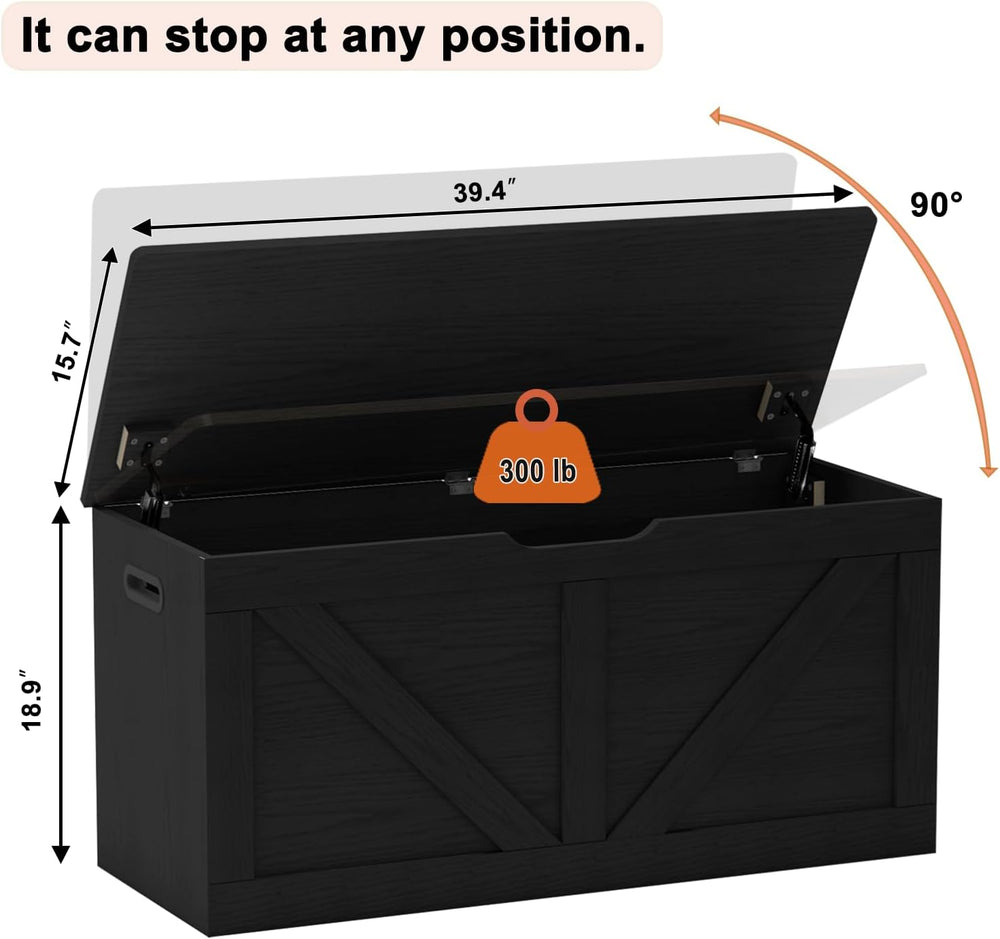 Timberer 39.4" Storage Chest, Wooden Storage Bench, Large Storage Trunk ...