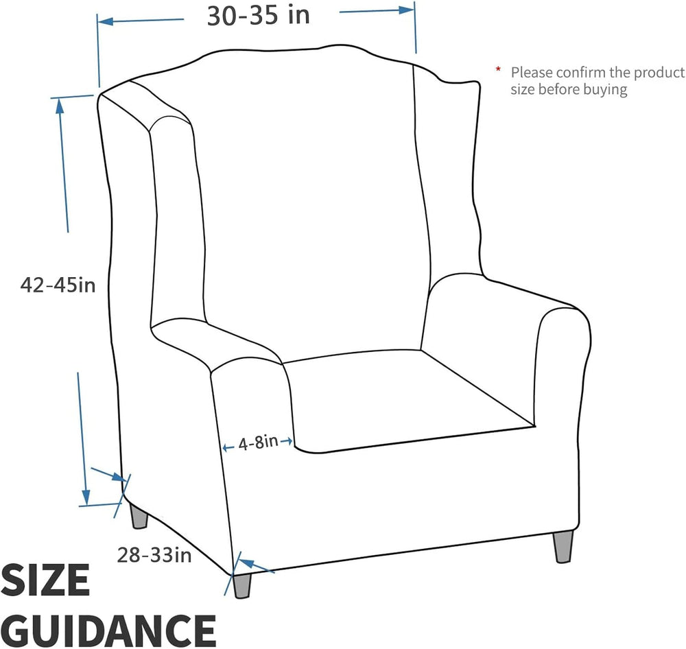 MAXIJIN Wingback Chair Covers 1-Piece Stretch Wing Chair Covers Soft Thick Wi...