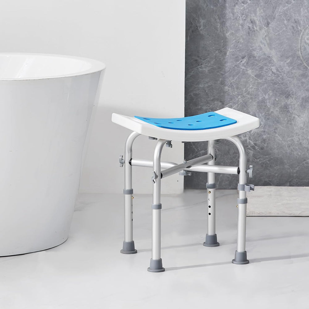 VEVOR Shower Chair for Inside Shower, Adjustable Height Shower Stool with Cro...