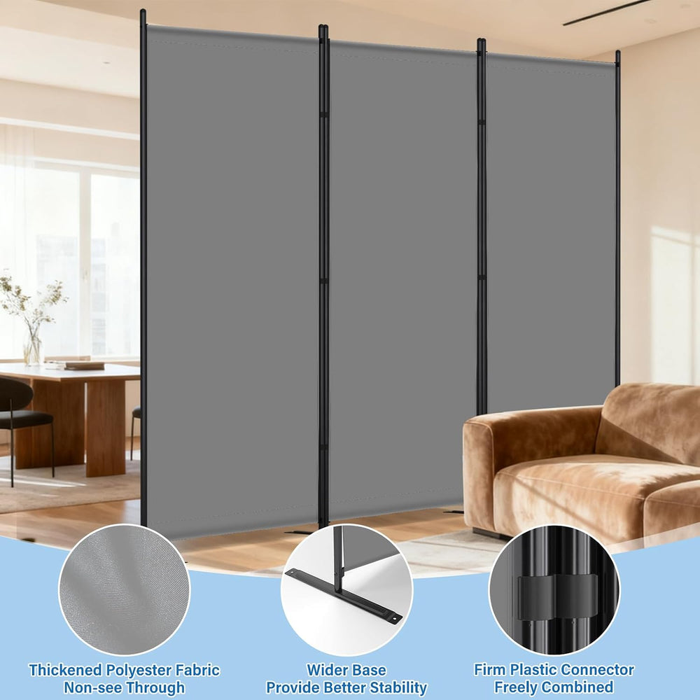 AKTOP 3 Panel Room Divider, 103" W x 70" H Folding Privacy Screen, ...