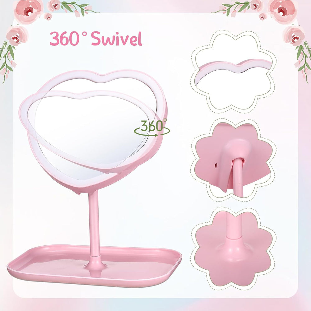 8 Pcs Heart Mirror Spa Party Favors for Girls Sleepover