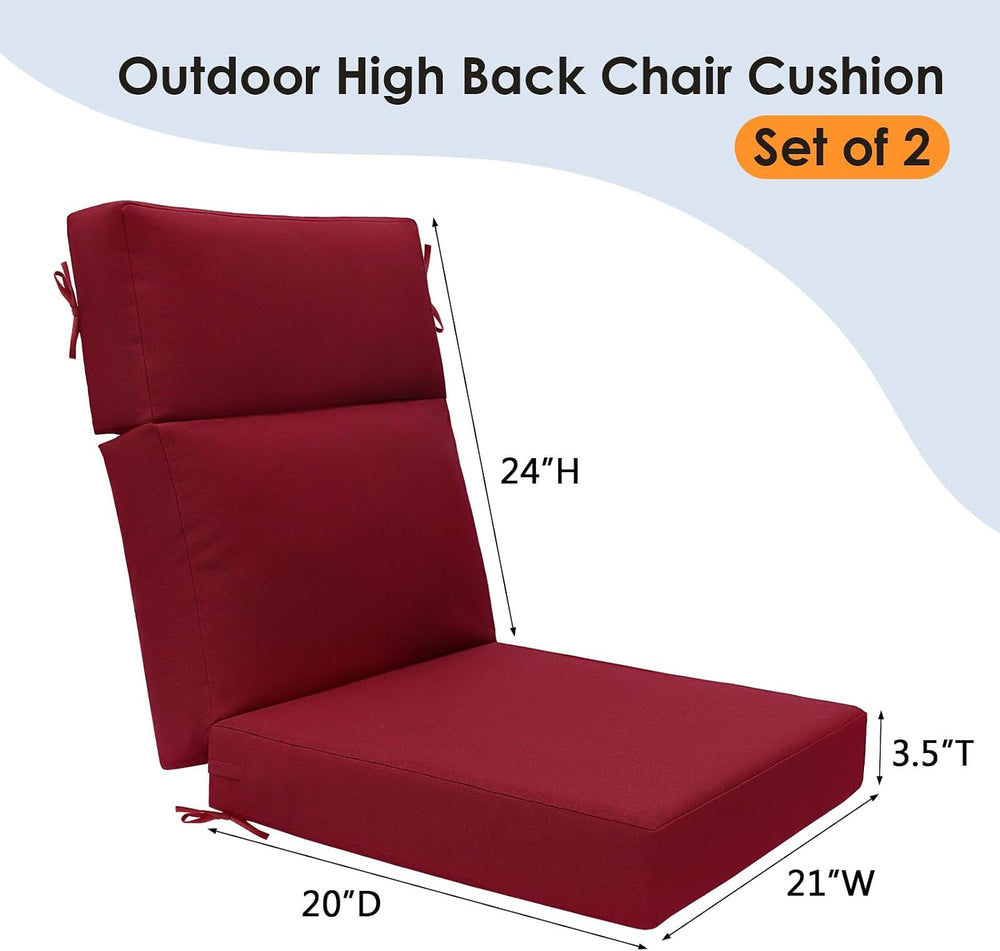 Unimatta Outdoor High Back Chair Cushion Seat Pads, 44 x 21 Inch Water-Repell...