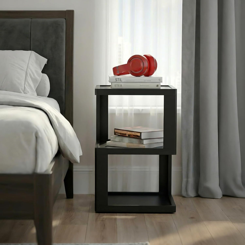 Small Side Table for Living Room, Wood Modern End Table Nightstand for Bedroo...
