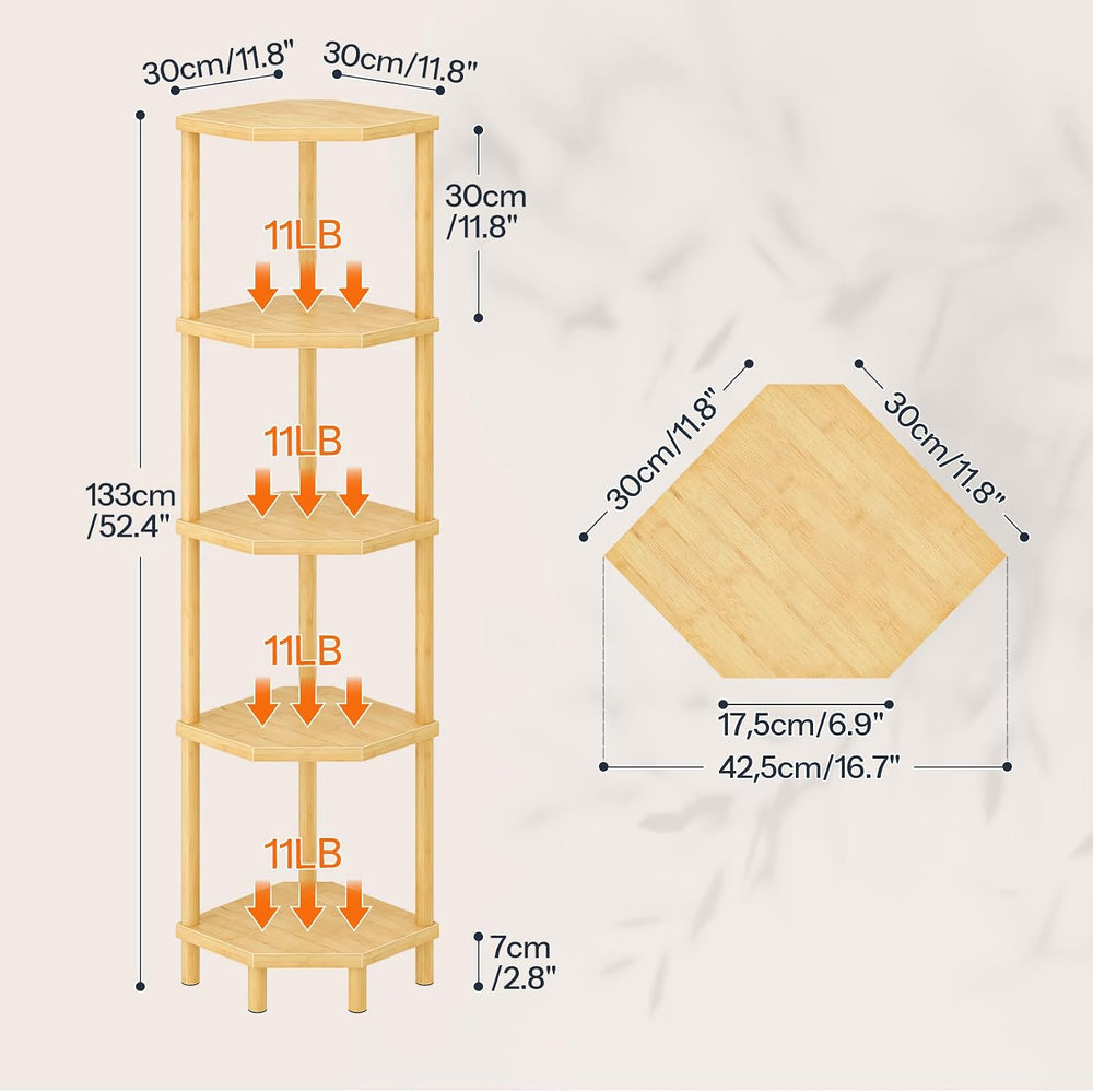 HOOBRO Blanket Ladder and Corner Shelf Stand Bundle, Decorative Ladder Shelf ...