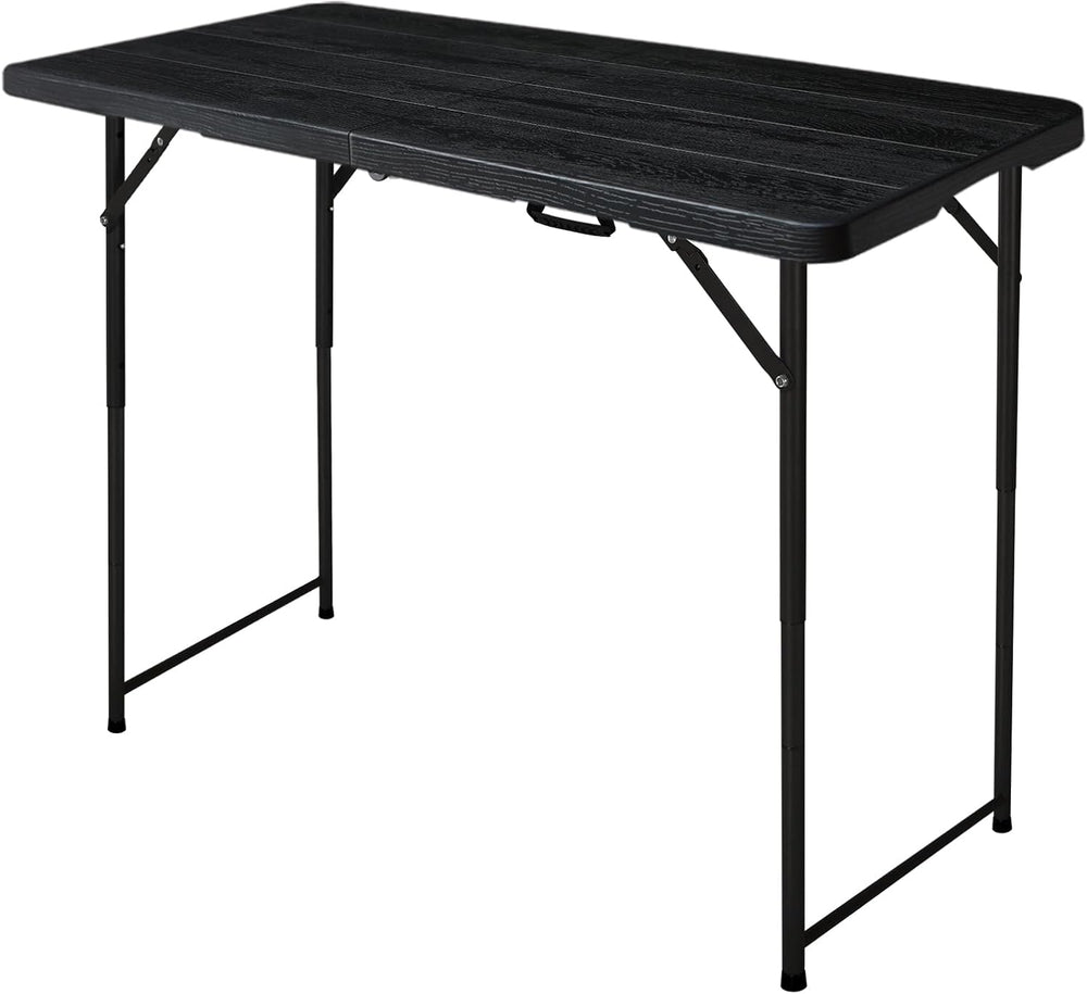 4ft Folding Table, Portable Fold-in-Half Adjustable Height Utility Table for ...