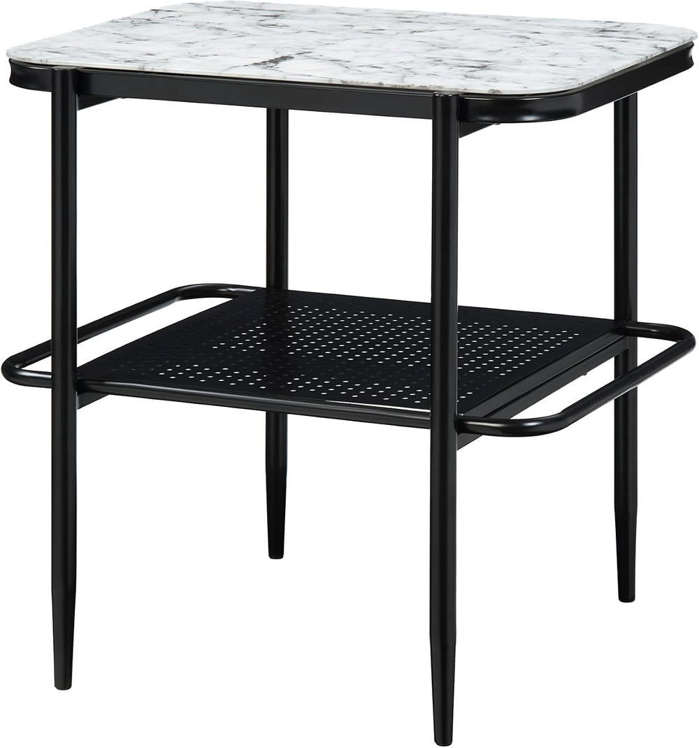 3pc Occasional Table Set with Tempered Glass and Metal Base | Includes 1 coff...