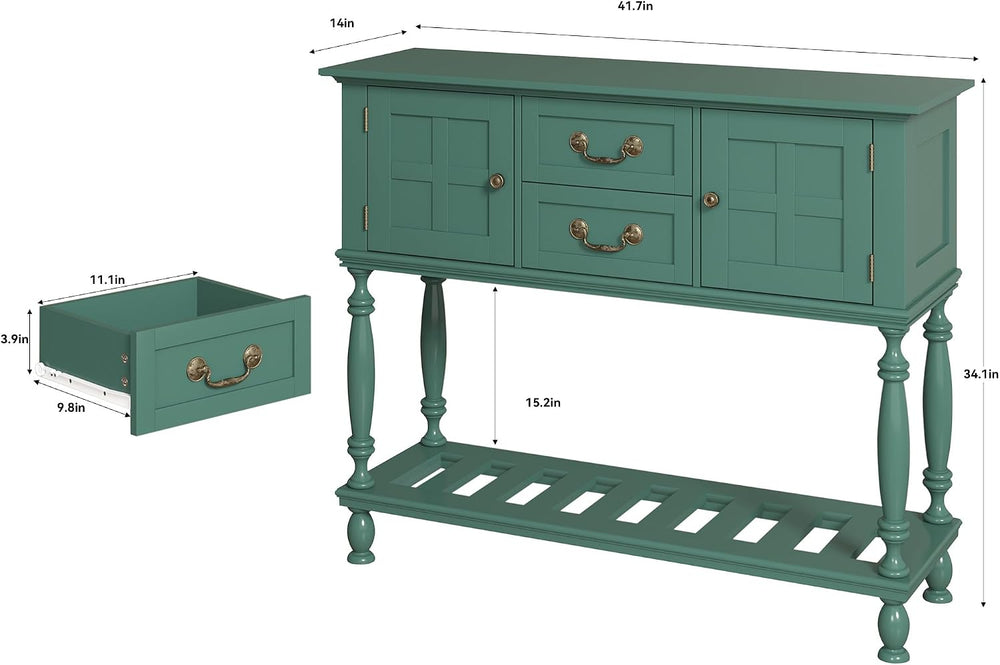 Farmhouse Console Table with Storage, Narrow Entryway Table with 2 Drawers &a...