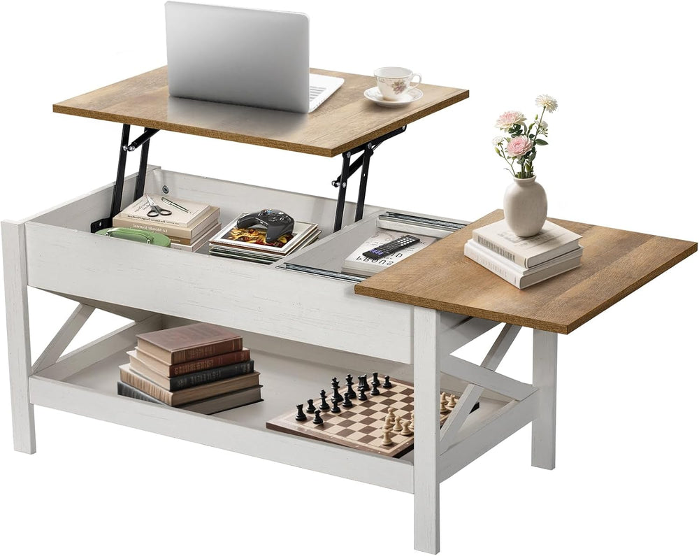 Lift Top Coffee Table with Storage, Small Coffee Table with Hidden Compartmen...