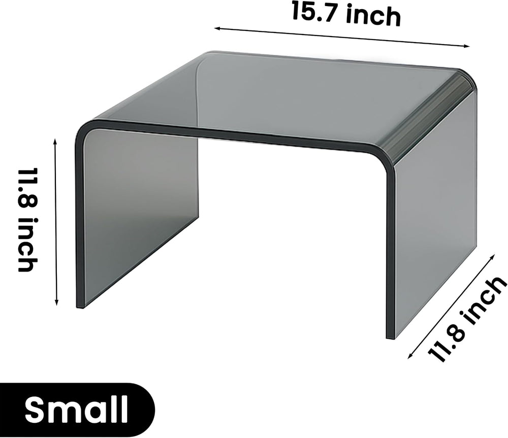 Gray Acrylic Compact Accent Table – Modern Multipurpose Small Side Table or E...