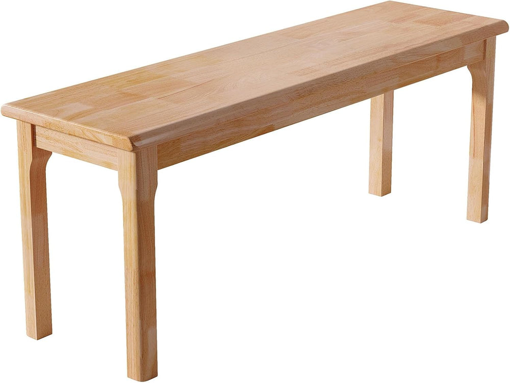 100% Solid Oak Wood Dining Bench Entryway Bench Midcentury End of Bed Bench, ...