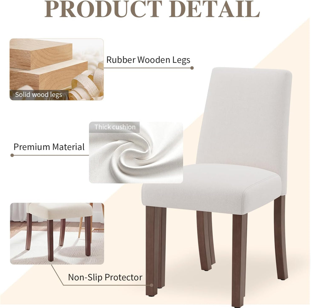 Dining Chairs Set of 4, Parsons Chairs for Small Spaces, Light Beige | Modern...