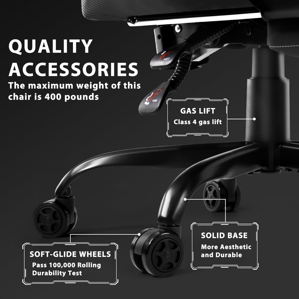 VITESSE 400 lbs Red Ergonomic Video Gaming Chair for Adults | PC Computer Cha...