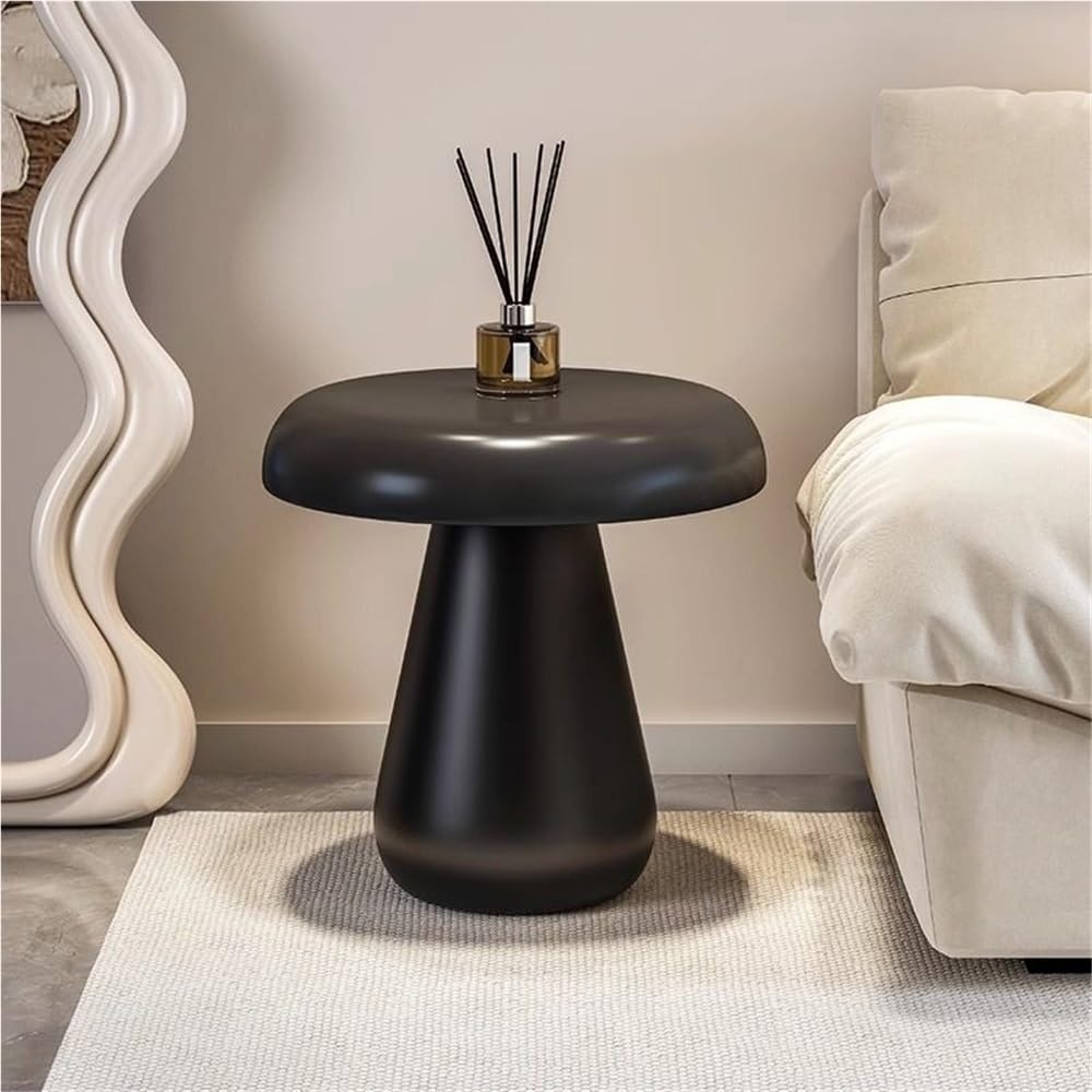 Modern Mushroom Round Side Table - Stylish Wood End Table for Living Room, Be...