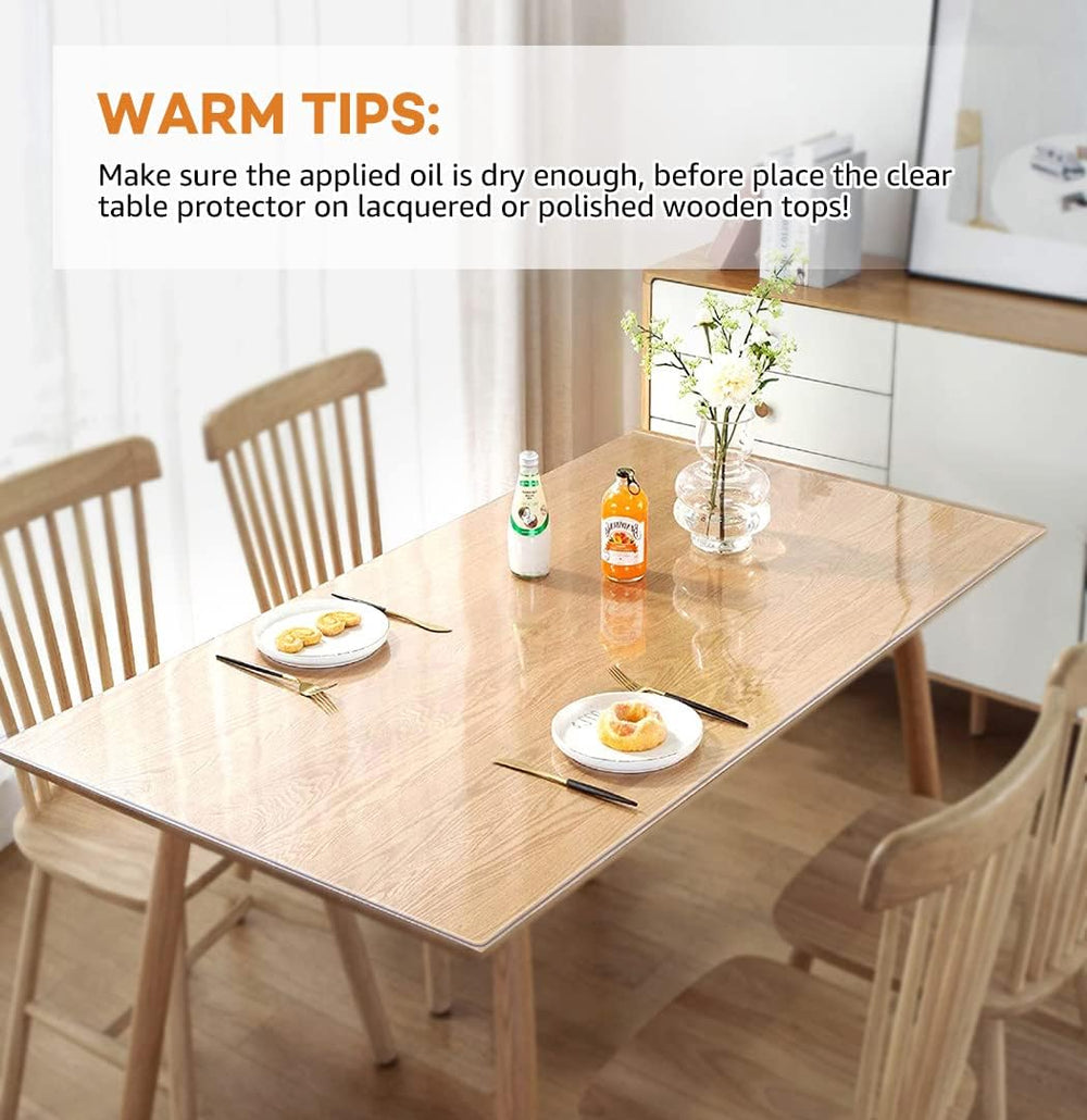 PoPoTo 48x48 Inch New Clear Table Pads for Dining Room Table High Transparent...