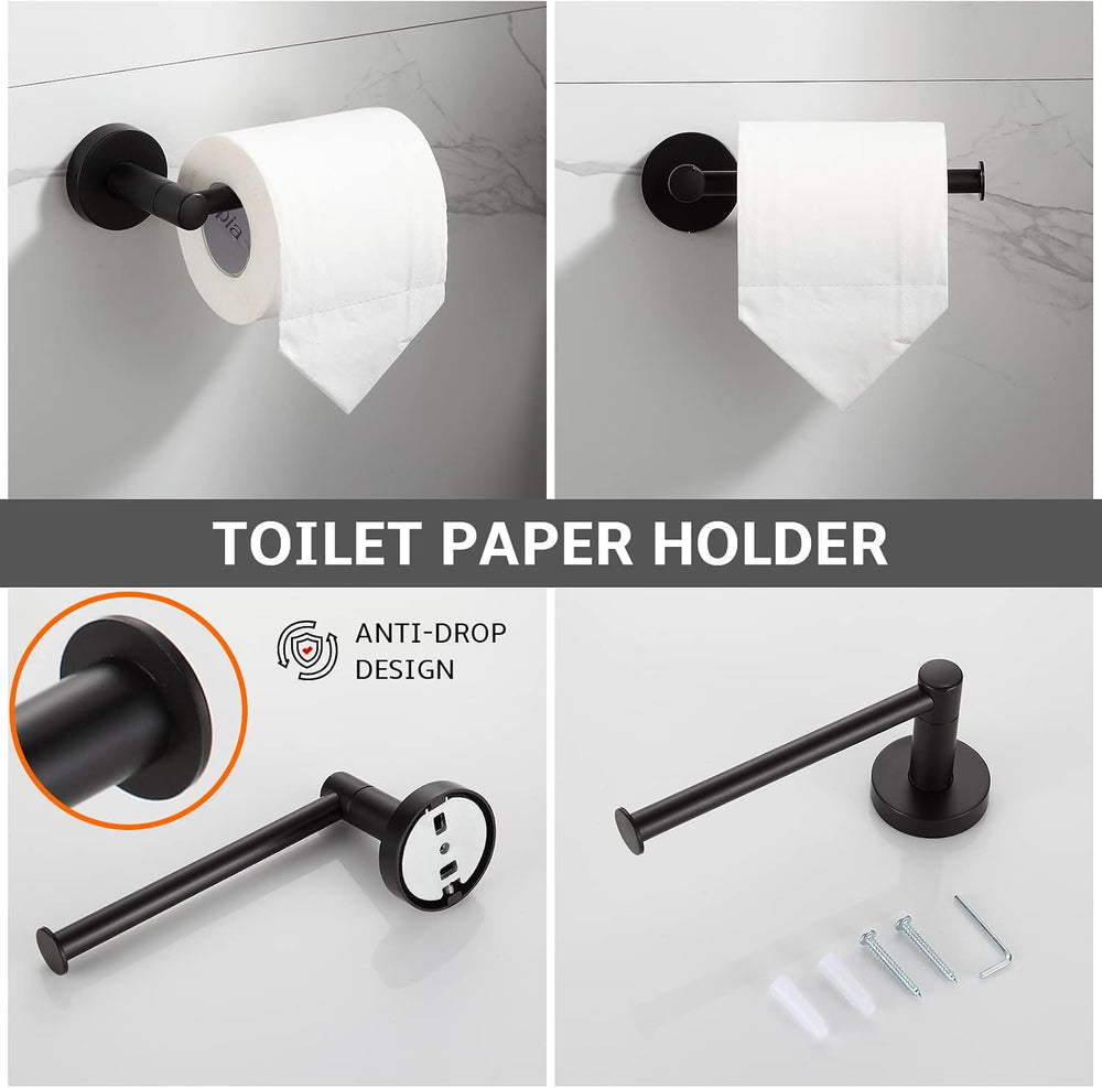BGL Bathroom Hardware Set Matte Black 4-Pieces Bathroom Towel Rack 24 Inches ...