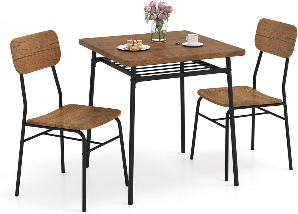 Giantex 3-Piece Dining Table Set, Kitchen Table Chairs Set with Dinner Table,...