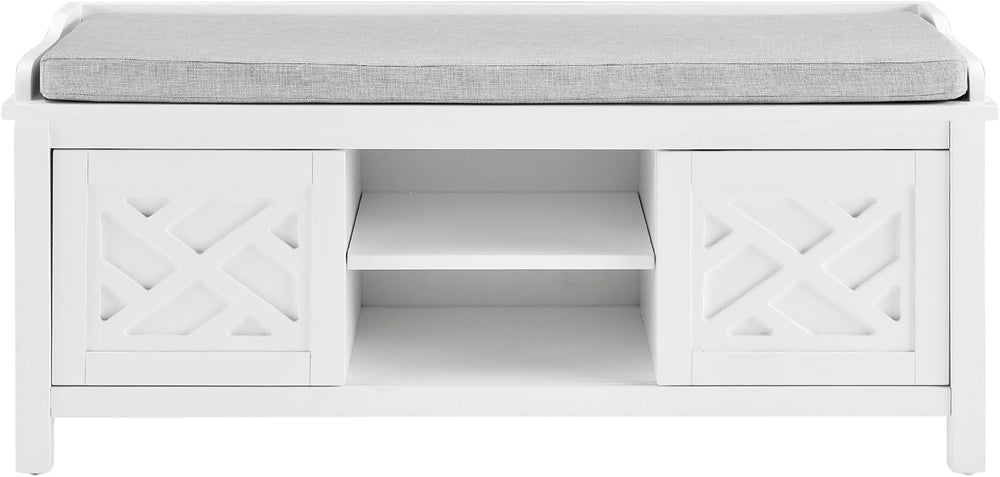 Coventry Modern Entryway Bench with Cushion – 45-Inch Storage Bench with 3 Cu...