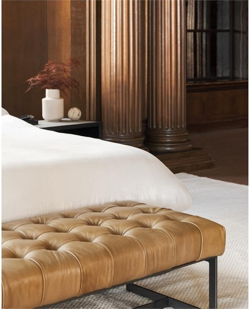 Moe's Home Collection Wyatt Leather Bench