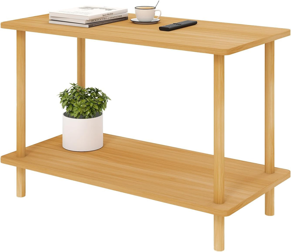 Funecy 2-Tier End Table, Sofa Side Table with Storage, Narrow Side Table, Bed...