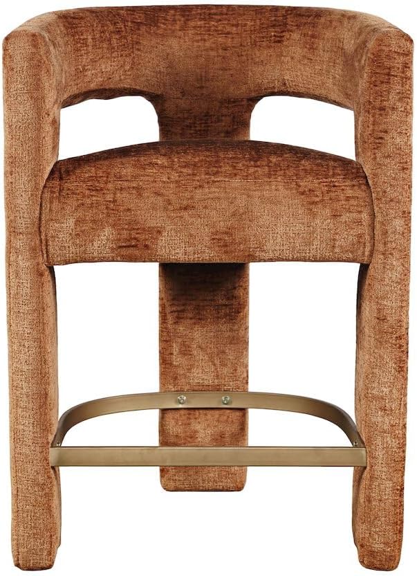 Jofran Gwen Rust Upholstered Counter Stool with Arms – Versatile Barstools – ...