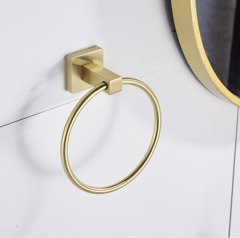 BigBig Home Gold Toilet Paper Holder Towel Ring, Brushed Gold Hand Towel Hold...