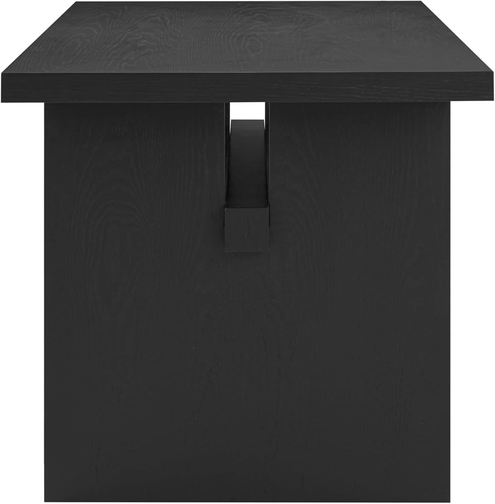 Nathan James Briggs Modern Dining Table for 6, Small Rectangle, 6-Person Blac...