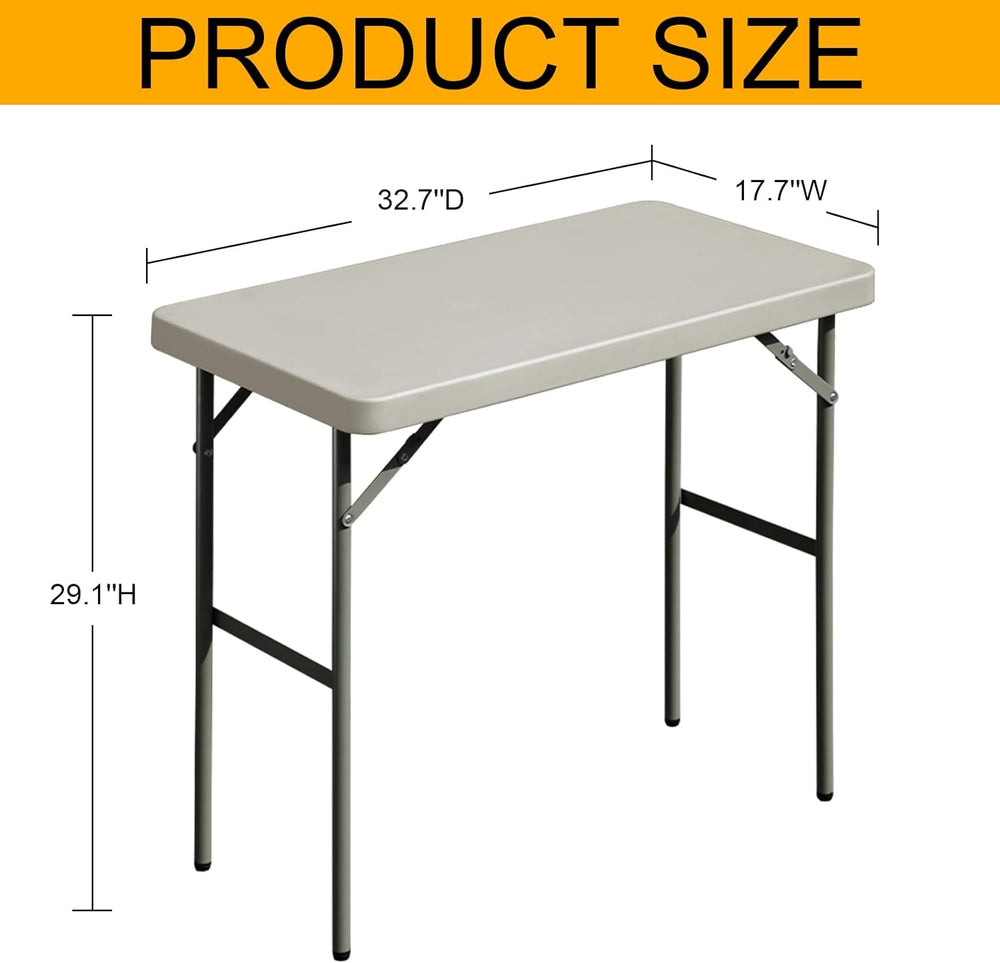 Folding Table 2.7ft Rectangular All-Occasion Plastic Folding Event Table for ...