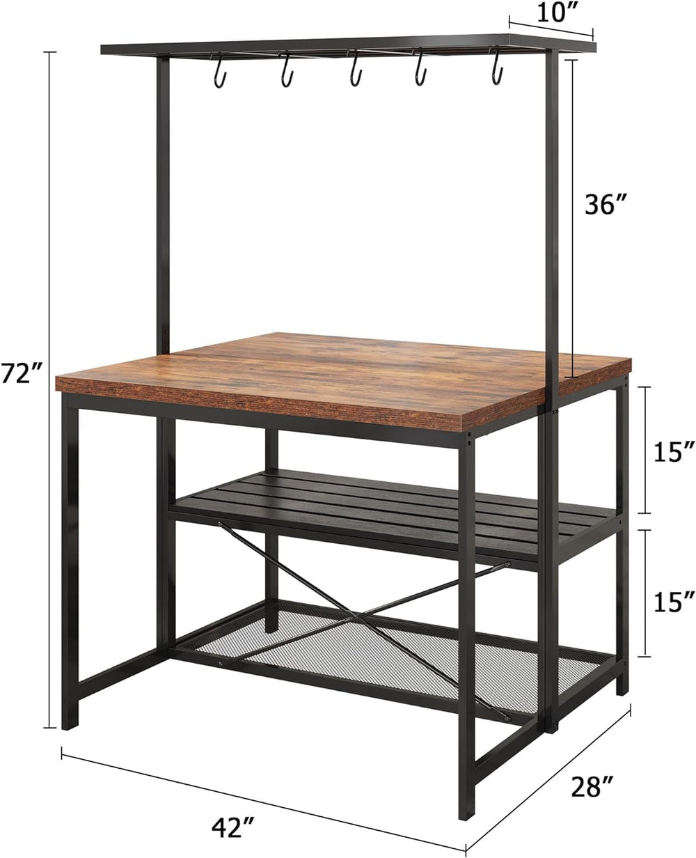GarveeHome Kitchen Island with Storage, 42''Island Table for Kitchen ...