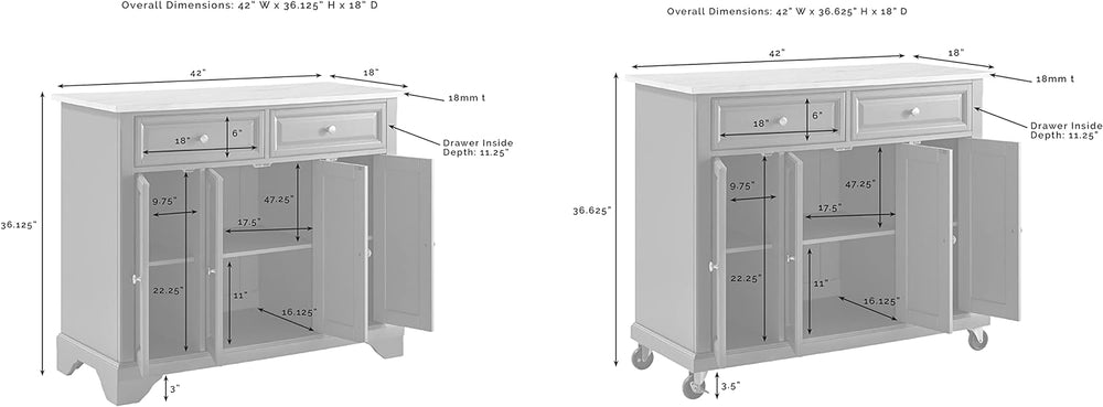 Crosley Furniture Avery Rolling Kitchen Island Storage Cart with Shelves, Mic...