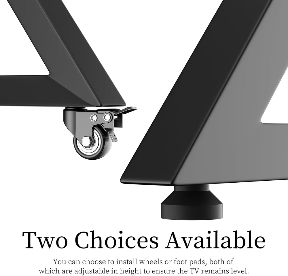 Mobile TV Stand for 65-100 Inch TVs, Holds Up to 220 lbs,Walnut | Height Adju...