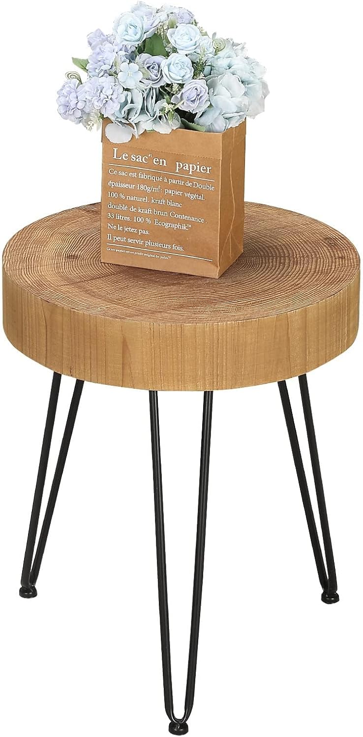 RUSTOWN Farmhouse Round Coffee Table Set of 2, Cocktail Table Sets | Modern C...