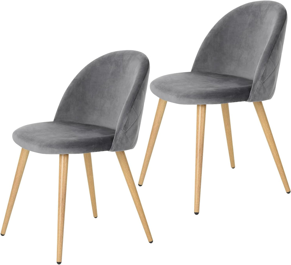 FurnitureR Dining Chairs Set of 2, Upholstered Velvet Mid Back Armless Accent...