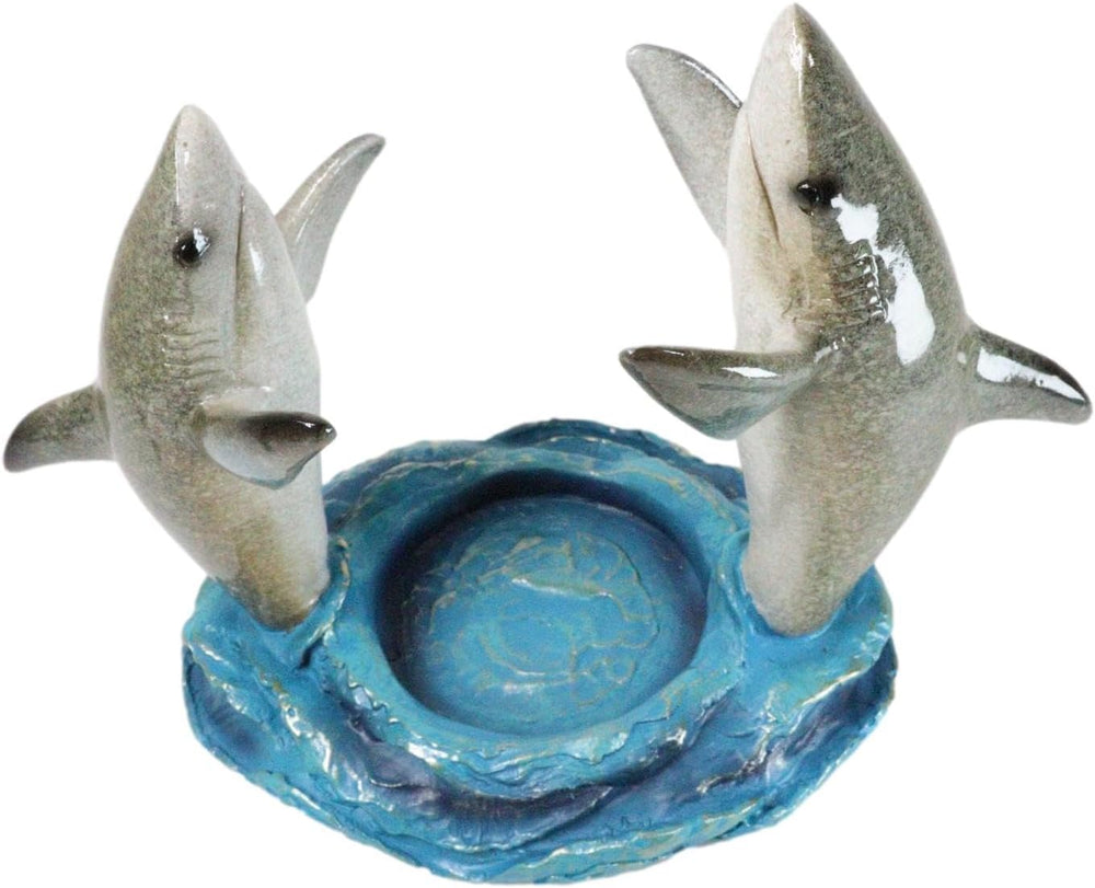 Ebros Gift Ocean Marine Byron Bay Terror Twin Great White Sharks Rising Above...