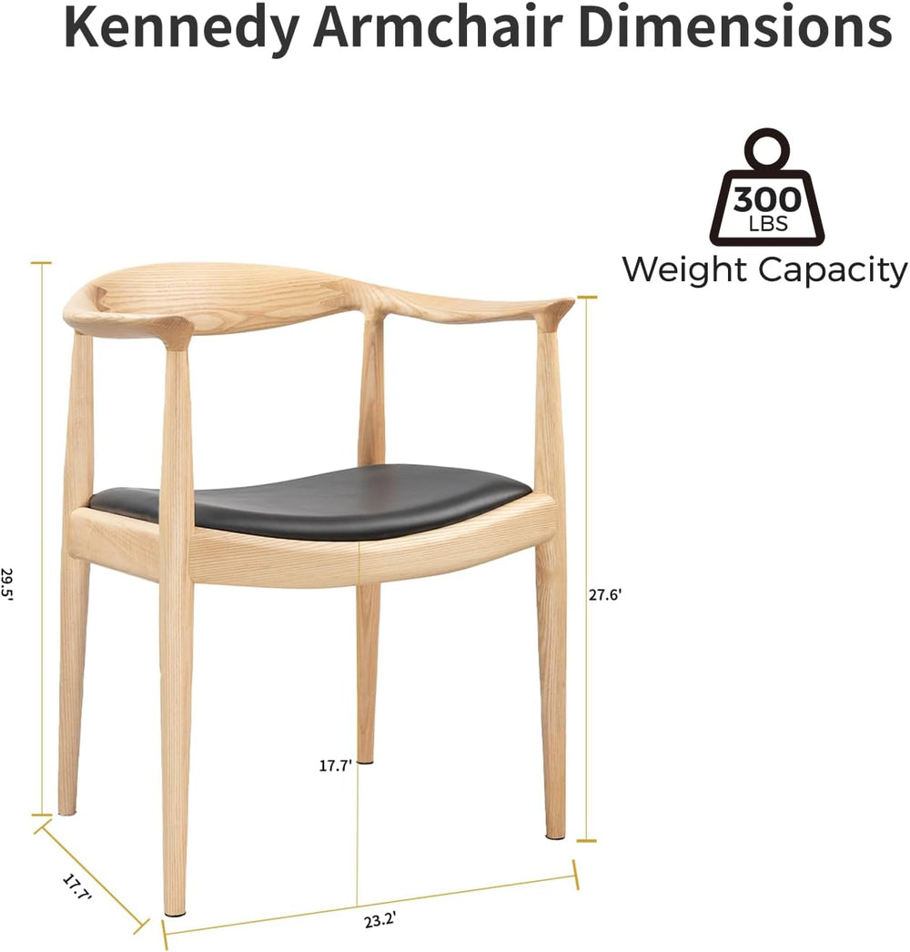 Tomile Kennedy Armchair, Mid Century Modern Dining Chairs (Natural) | Solid A...