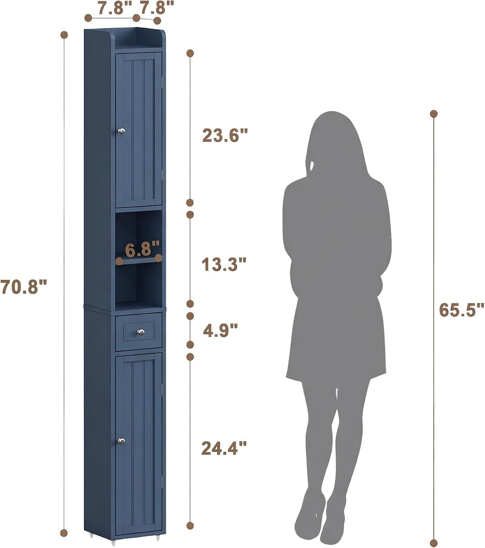 ChooChoo Narrow Bathroom Storage Cabinet with Adjustable Shelves, Tall Storag...