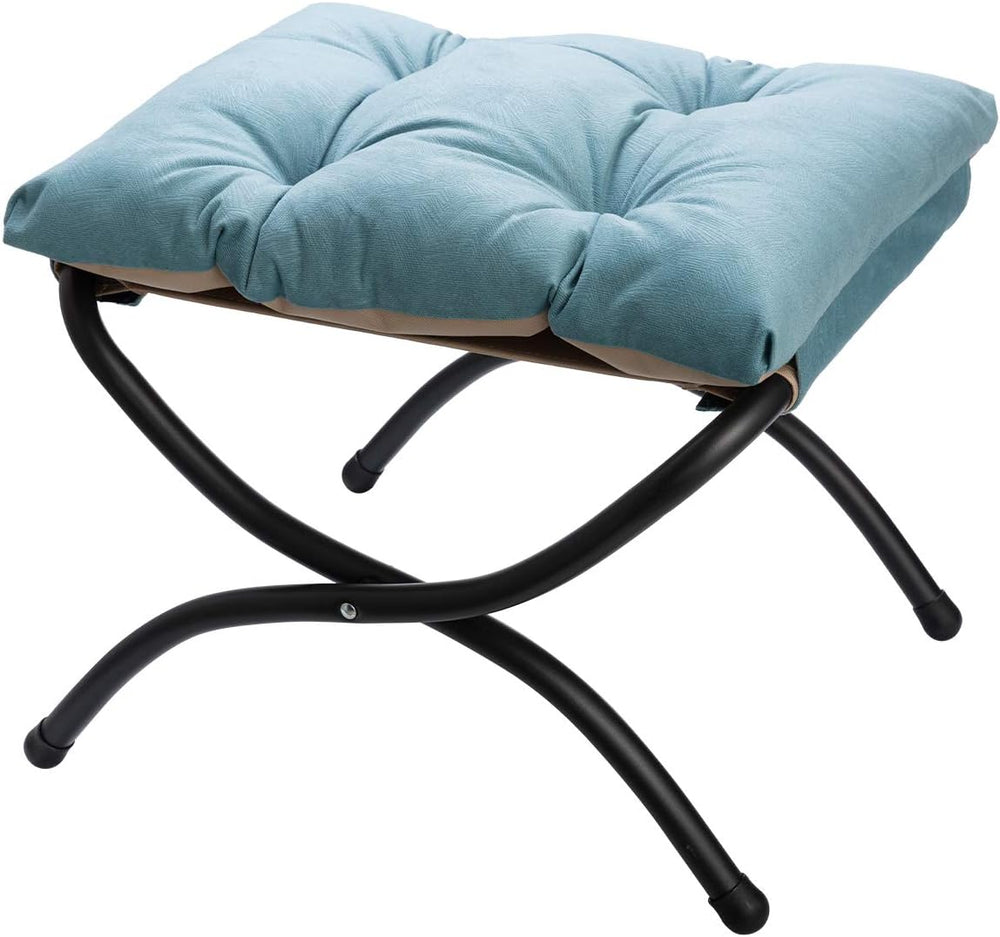 HollyHOME 15"(H) Folding Footrest Stool, Upholstered Small Foldable Otto...