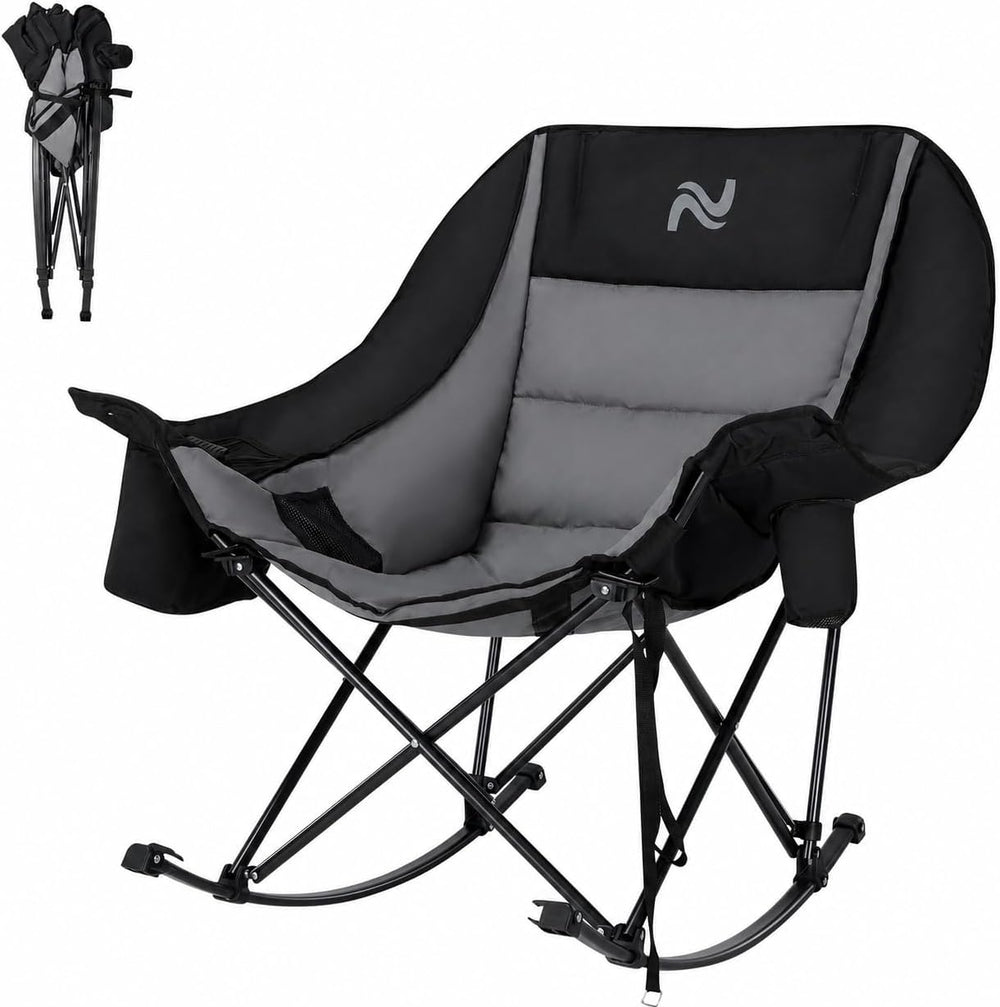 ABORON Oversized Rocking Chair for Adults, 400 lbs Heavy Duty Camping Chair |...
