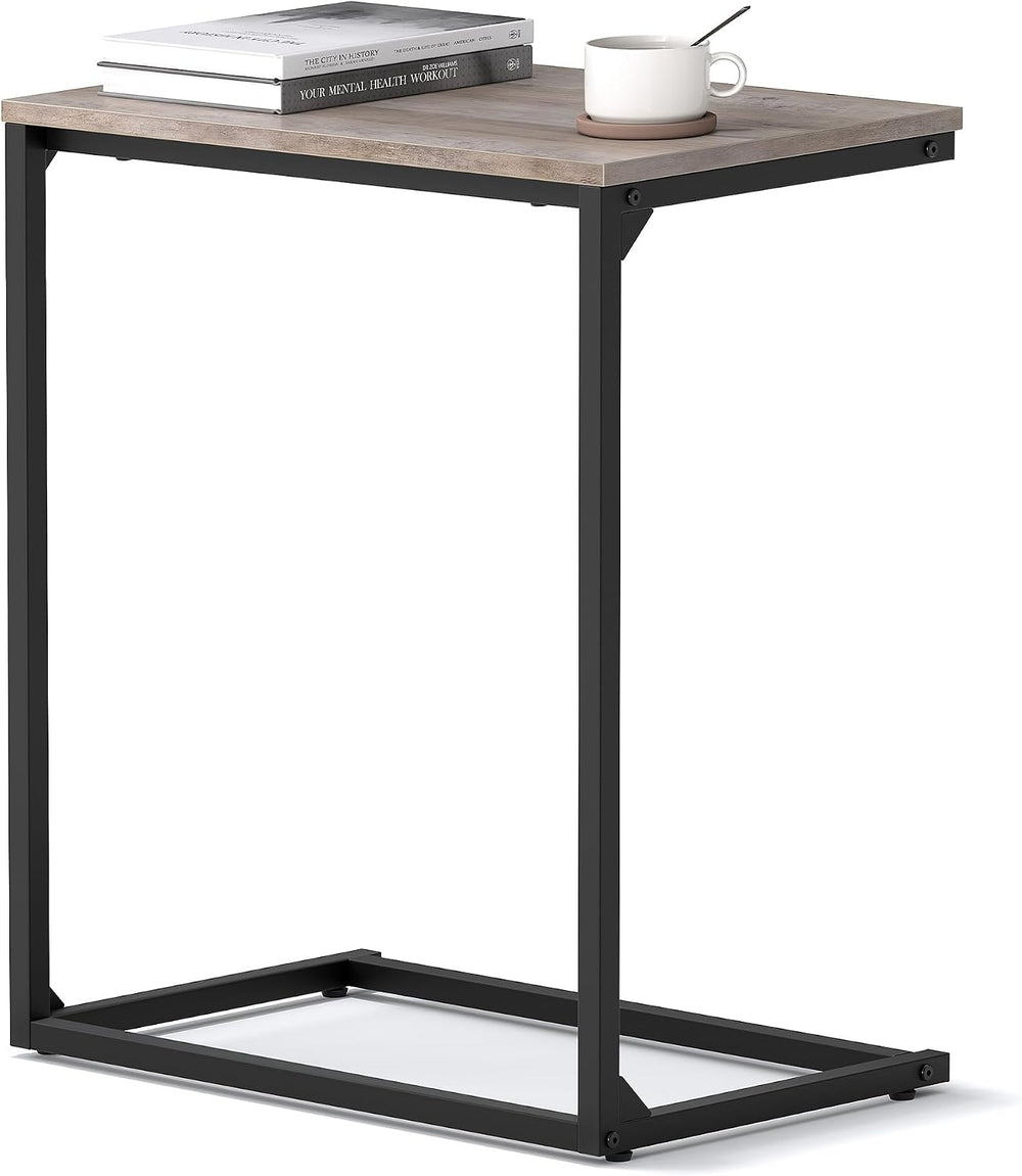 VASAGLE C Shape End Table, Small Coffee Table For Couch Or Sofa, Industrial S...