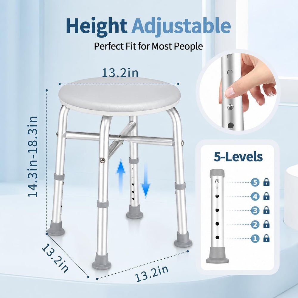 Adjustable Swivel Bath Seat Shower Chair for Inside Shower, Shower Seat for I...