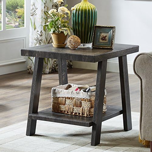 Roundhill Furniture Athens Contemporary Replicated Wood Shelf End Table in Ch...