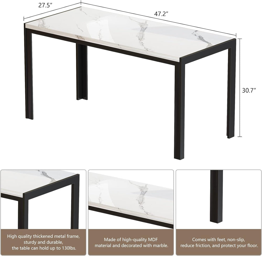 Dining Room Table Set with 2 Benches, Dining Table Set for 4-6, Dinner Table ...